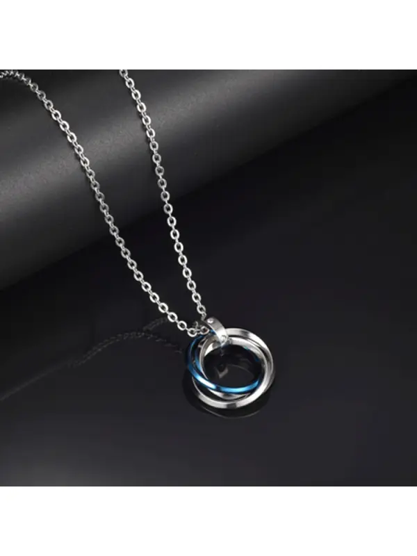 Necklace Hip Hop Three Ring Titanium Steel Pendant Personality Trendy Simple Pendant Chain Accessories Jewelry Jewelry - Fashionmia.chimpone.com 