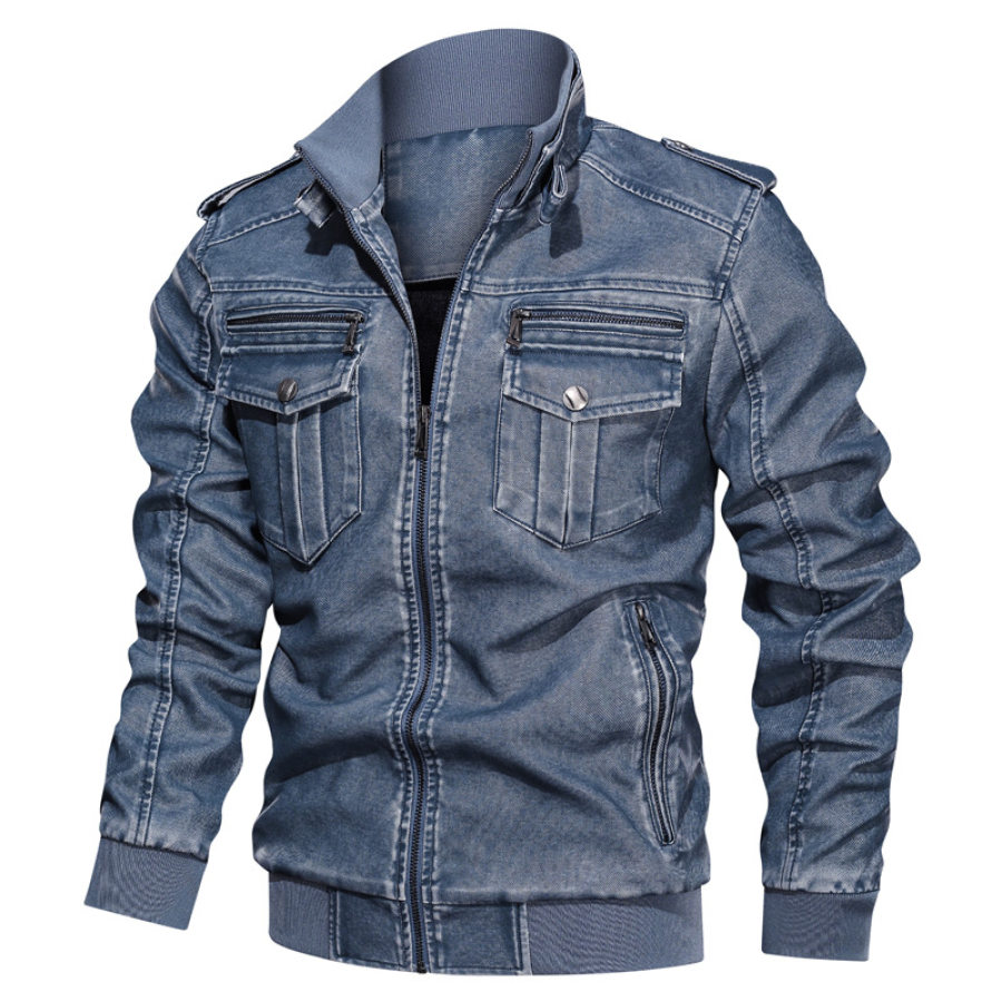 

Men's Outdoor Retro Motorcycle Washing Water Jacket