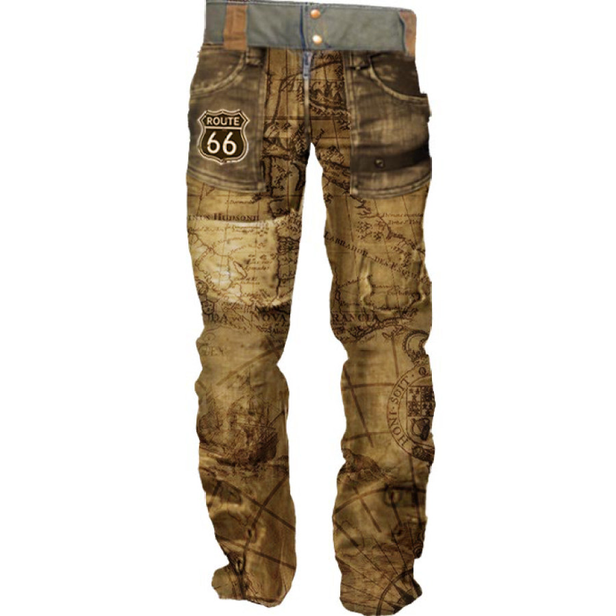 

Mens Retro 66 Printed Outdoor Combat Casual Pants