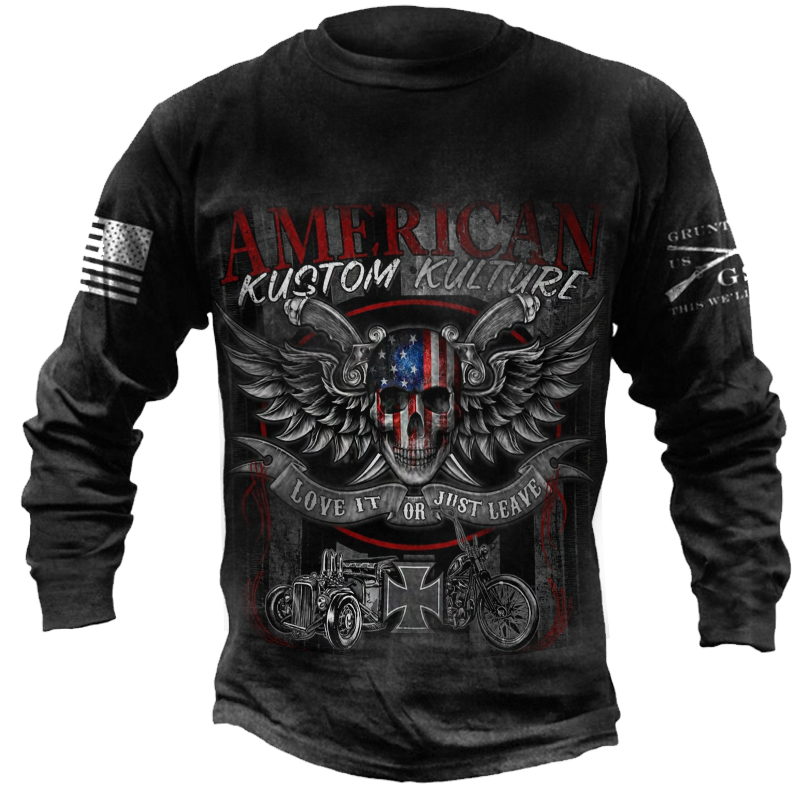 Mens outdoor printed breathable long-sleeved T-shirt