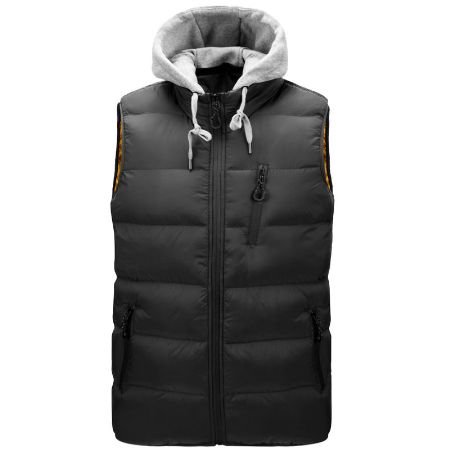 

Men's Casual Warm Hooded Detachable Fashion Trendy Vests
