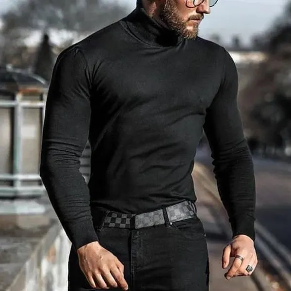 Fashion High Collar Mens Casual T-shirt - Fineesa.chimpone.com 