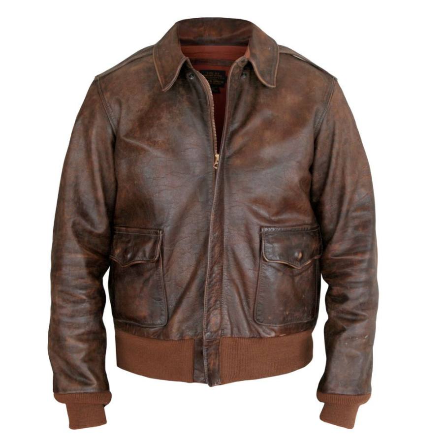 

Vintage Double Pocket Leather Jacket