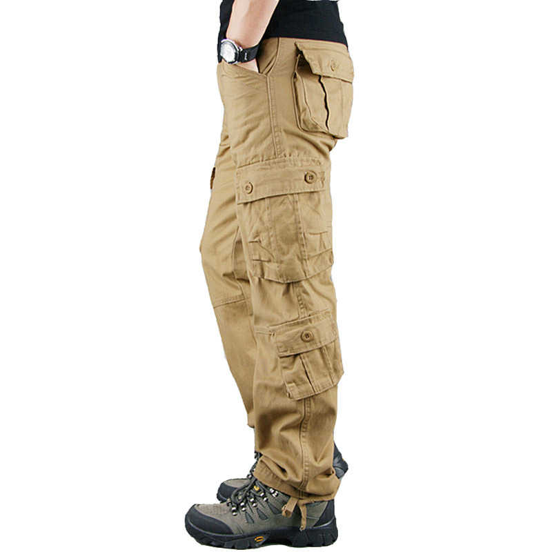 Men's Outdoor Sports Leisure Chic Plus Size Loose Straight Leg Multi-pocket Cargo Trousers