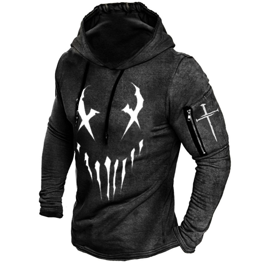 

Mens Vintage Grimace Retro Multi-pockets Drawstring Hoodies