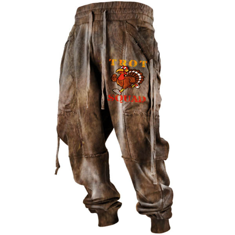 

Men's Trot Squad Turket Thanksgiving Printed Casual Pants