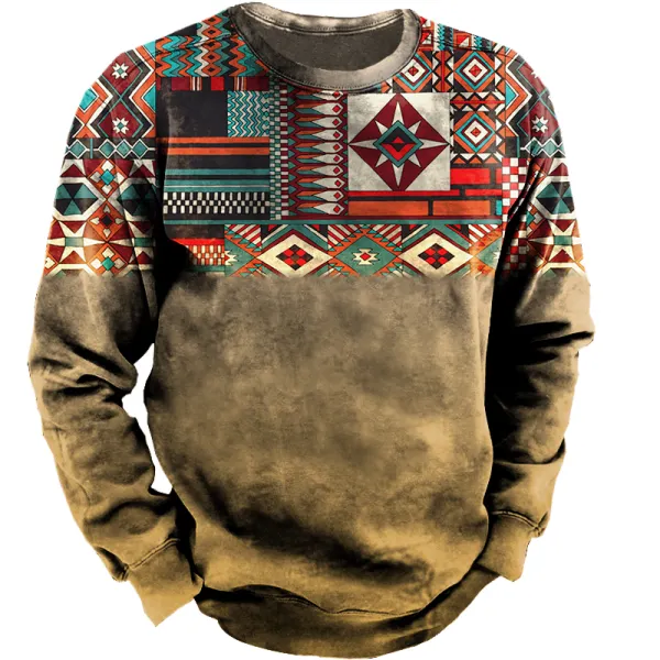 Men's Outdoor Western Ethnic Pattern Tactical Sweatshirt - Enocher.com 