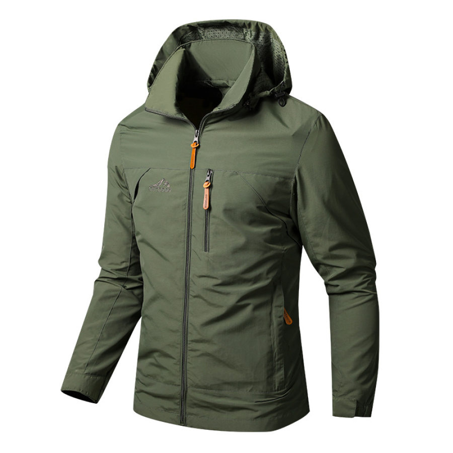 

Chaqueta Deportiva Cortavientos Impermeable Para Hombre Con Cremallera