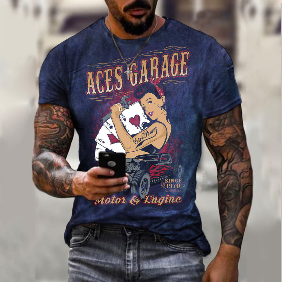 

Aces Garage Rockabilly American T-Shirt Mens