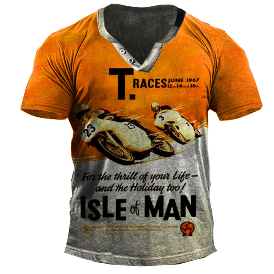 

Men's Outdoor 20 Years Of Retro Motorcycle Race Henry Tactical T-Shirt