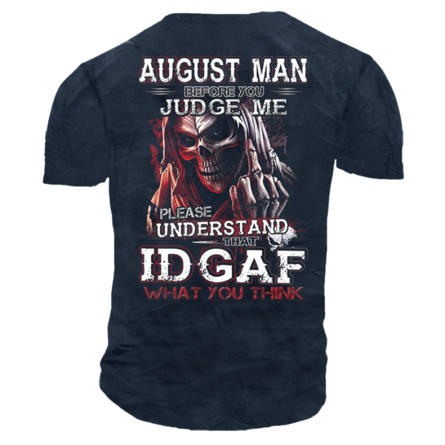 

Skeleton Man Before You Judge Me Please Understand Men's Cotton T-Shirt