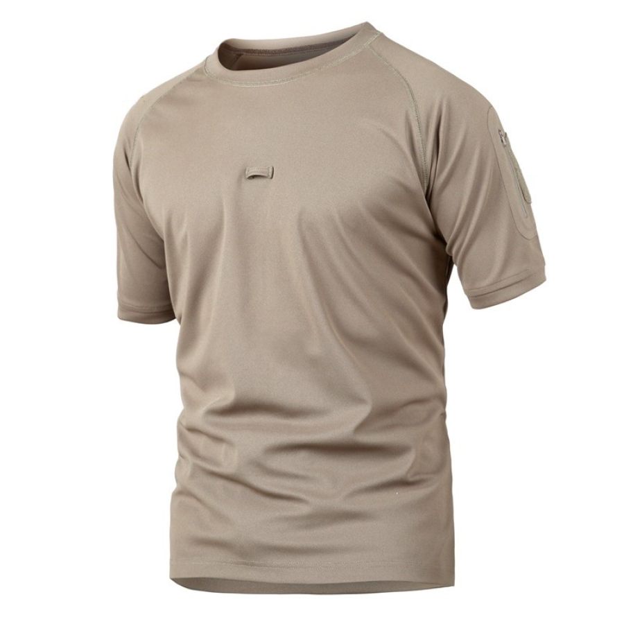 

Men's Breathable Zip Pocket Tactical Camo T-Shirt