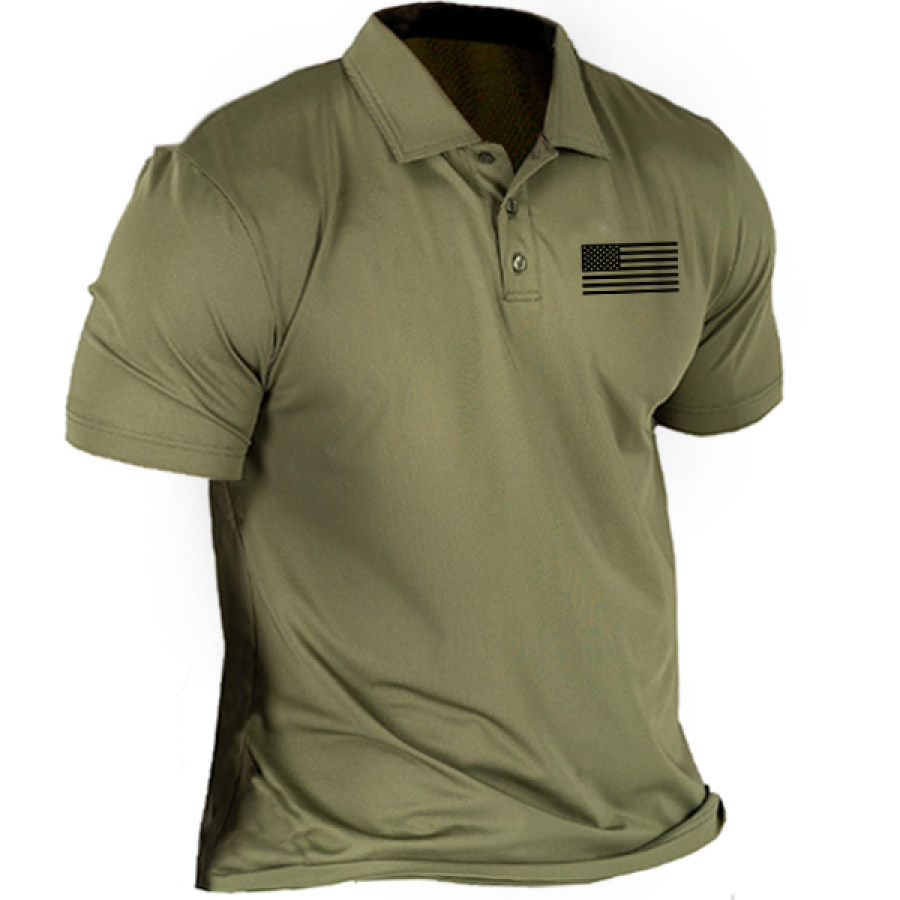 

Men Outdoor Retro Tactical Polo Collar Short Sleeve T-Shirt