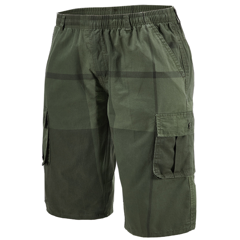 Men Outdoor Plaid Tactical Chic Casual Cargo Shorts