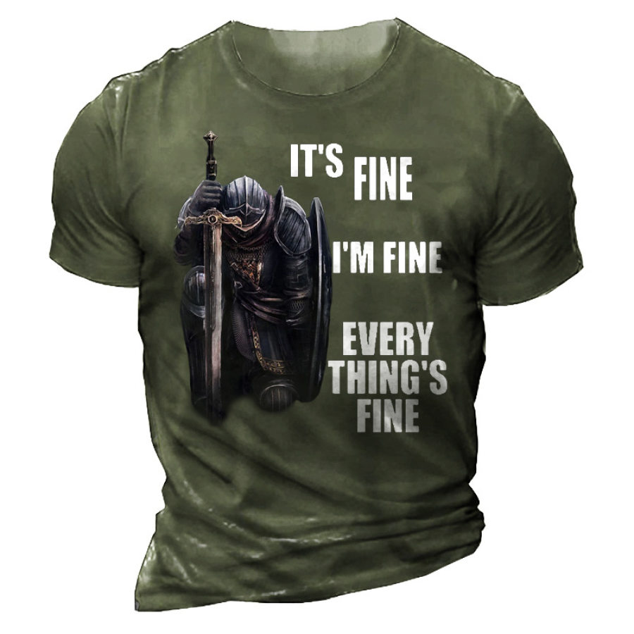 

It's Fine I Am Fine Everything Is Fine Men's Cotton Short Sleeve T-Shirt