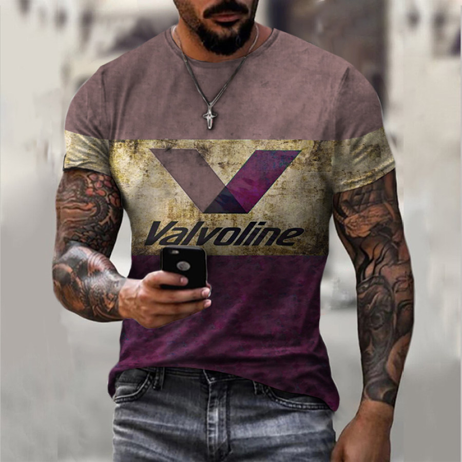 

Retro Print Short-sleeved T-shirt