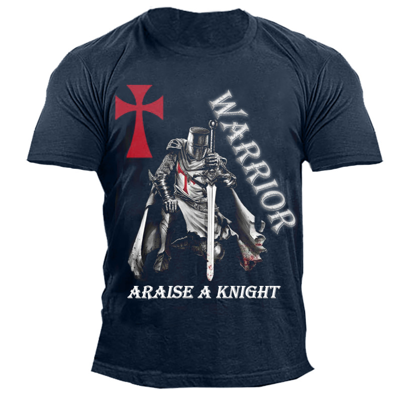 Warrior Arise Knight Templar Chic Men's Cotton Print T-shirt