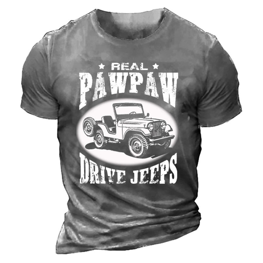 

Real Pawpaw Drive Jeeps Father's Day Jeep Papa Jeep Offroad Jeep Grandpa T-Shirt