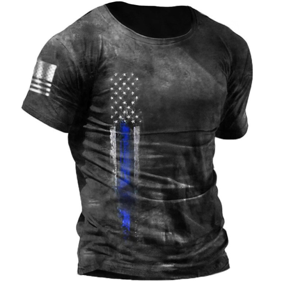 

Men's Outdoor American Flag Print Tactical T-Shirt