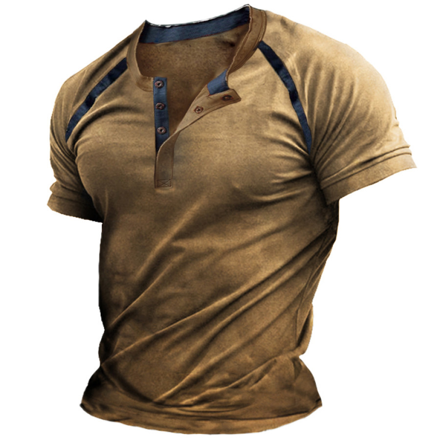 

Henley Equilibrium Vintage à Manches Courtes Pour Hommes