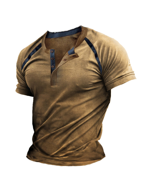 Men's Vintage Short Sleeve Equilibrium Henley