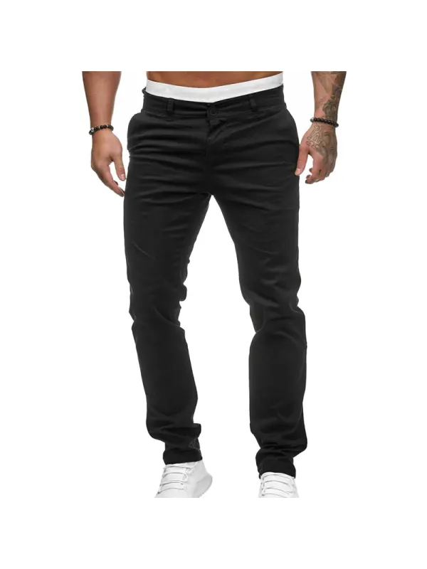 Men's Versatile Breathable Solid Color Casual Trousers - Valiantlive.com 