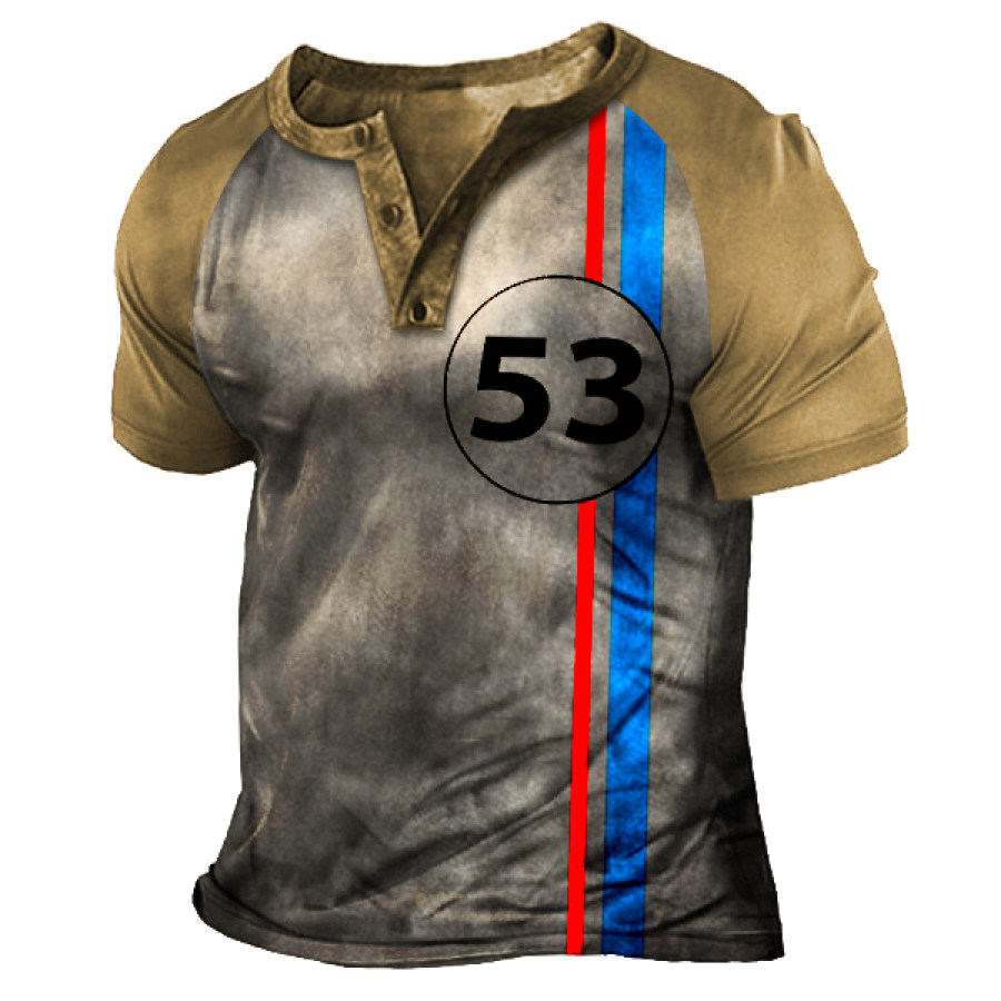 

Men's 53 Print Henley Short Sleeve T-Shirt