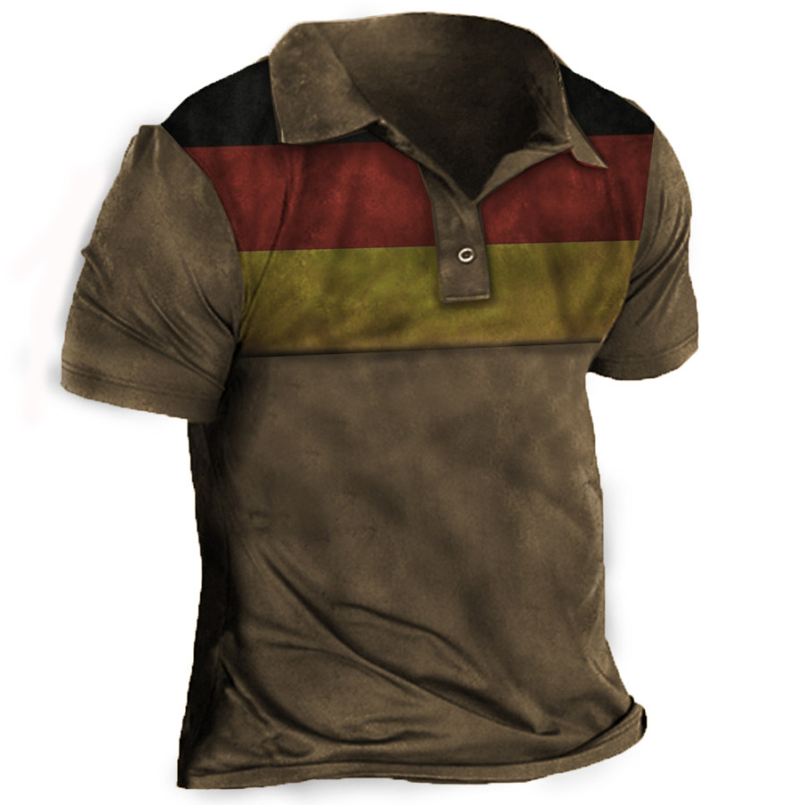 

Men's German Flag Polo Short Sleeve T-Shirt