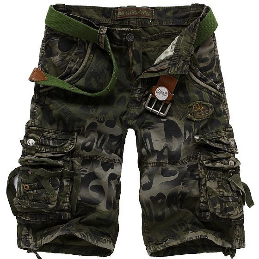

Pantalon Cargo Camouflage Vintage Délavé Multi-poches Pour Homme