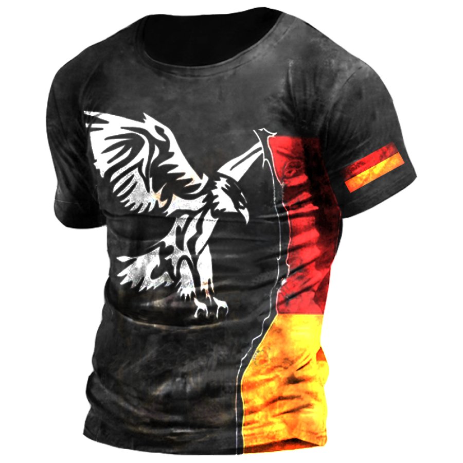 

Men's German Flag Eagle Totem Vintage Print T-Shirt