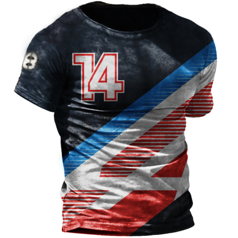 

Racing Team Vintage Print Men's Outdoor Short Sleeve T-Shirt