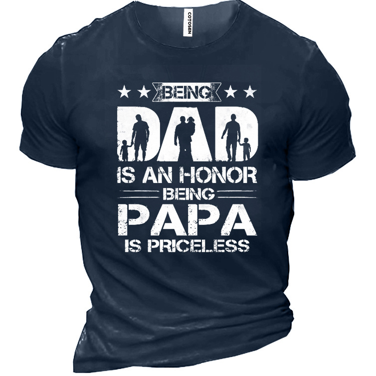 Papa Men's Cotton Short Sleeve Chic T-shirt