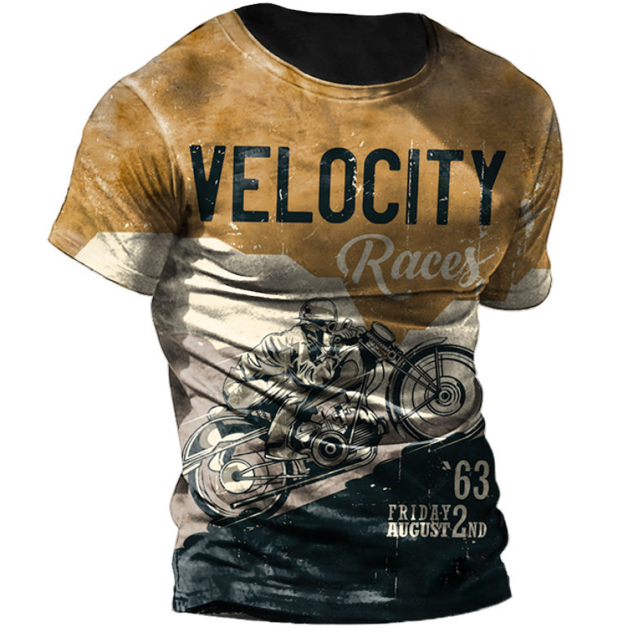 

Men's Vintage Motorcycle Race Poster Print T-Shirt