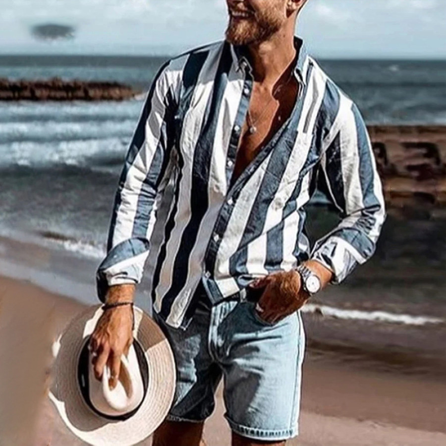 

Men's Casual Resort Striped Shirt