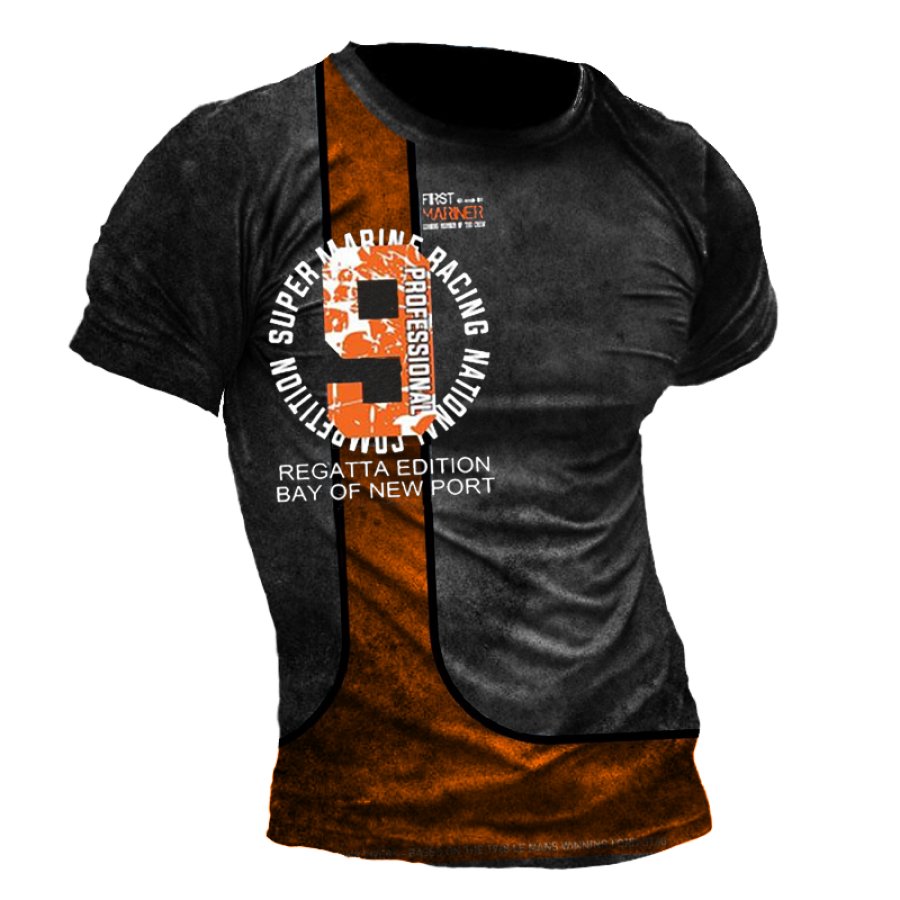 

Men's Motorcycle Gasoline 9 Print T-Shirt