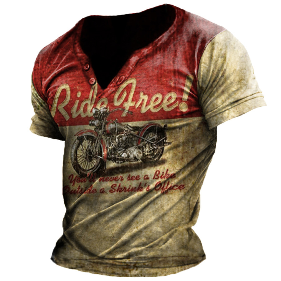 

Men's Outdoor Retro Motorcycle Racing V-Neck T-Shirt