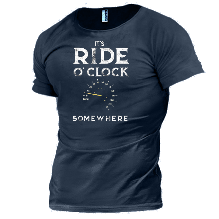 It's Motorcycle Ride O'clock Chic Men's Cotton Print T-shirt