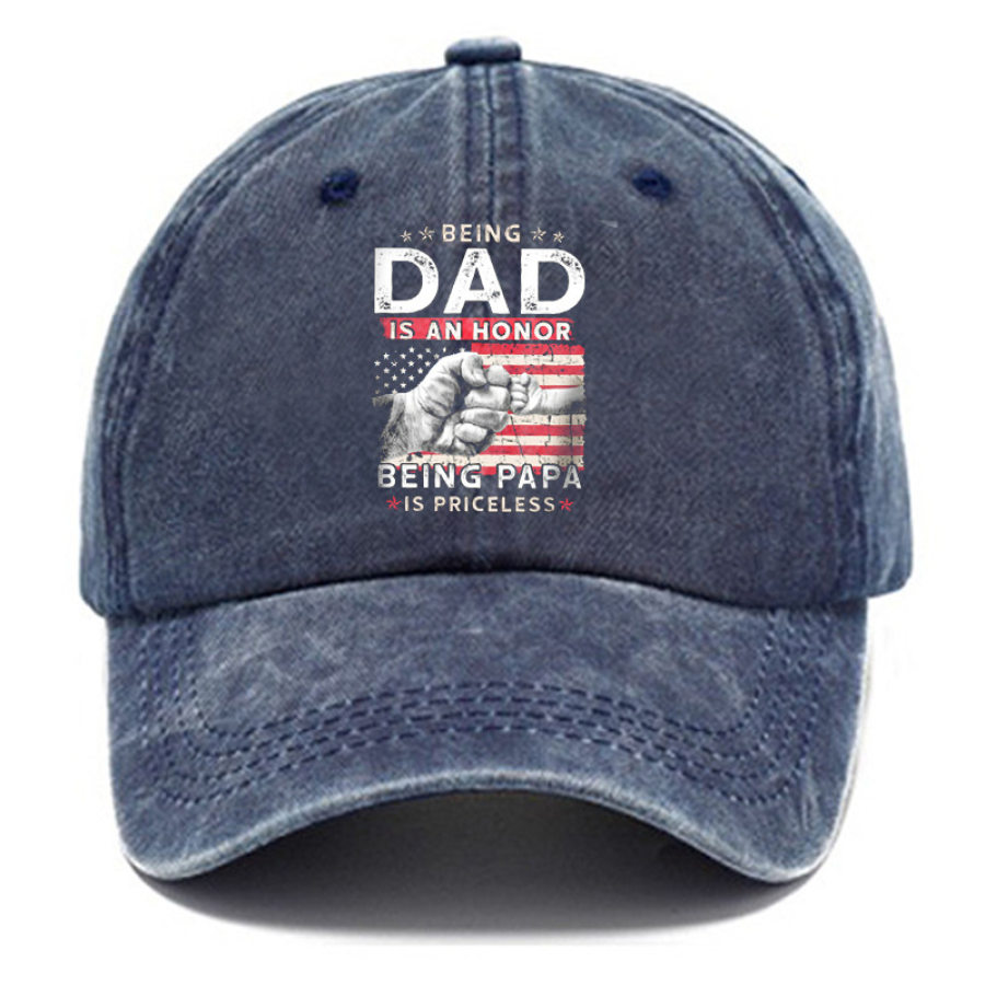 

Die Amerikanische Flagge Der Männer Eine Ehre Die Papa-Hut Ist
