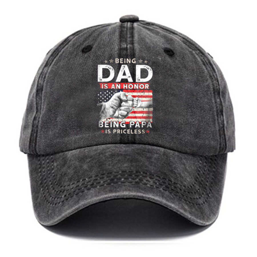 

Men's American Flag An Honor Being Papa Hat