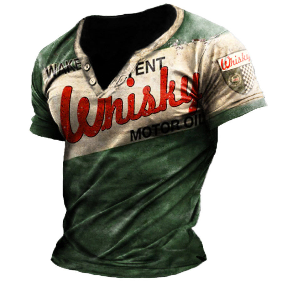 

Men's Outdoor Retro Contrast V-Neck T-Shirt