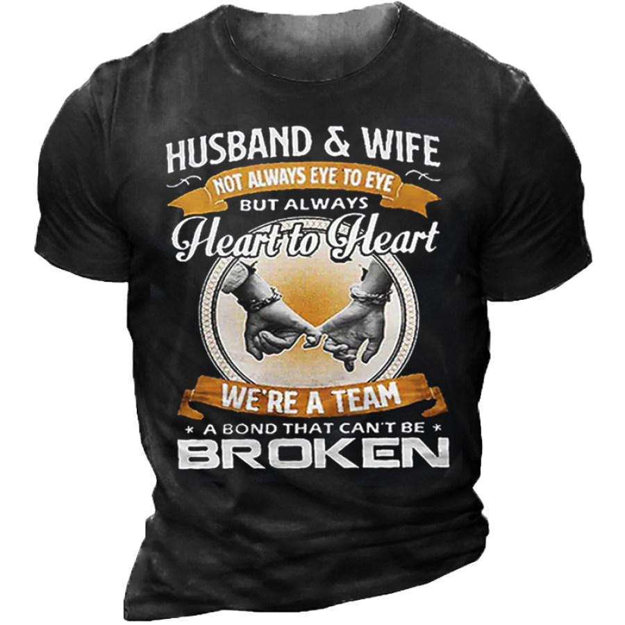 

Husband And Wife Heart To Heart Cotton Short Sleeve T-Shirt