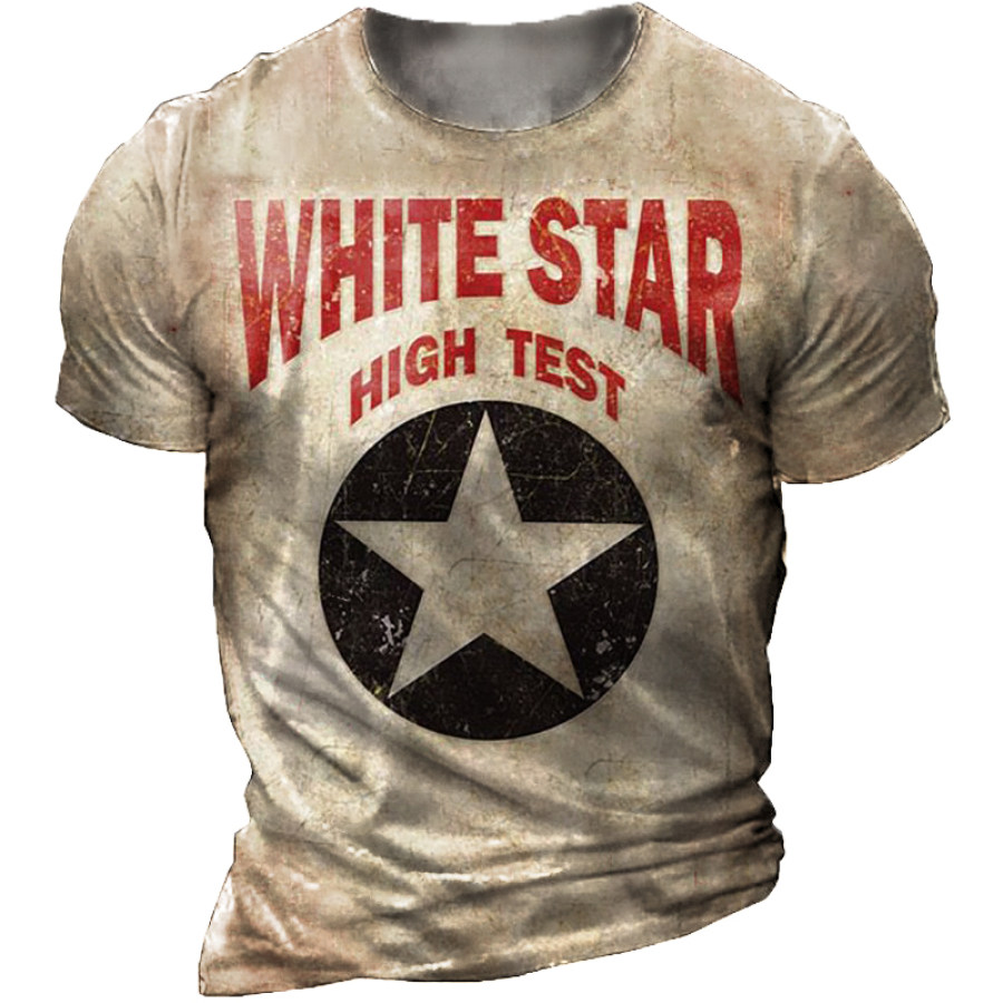 

Men's Vintage Racing Motor Oil Print T-Shirt