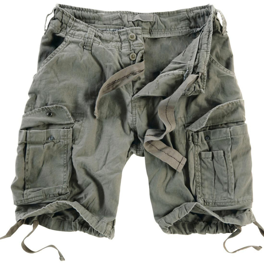 

Men's Outdoor Vintage Distressed Multi-pocket Cargo Shorts