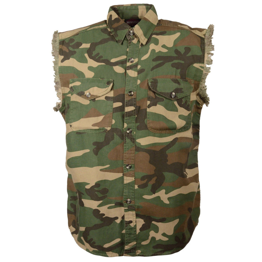 

Men's Jungle Camo Sleeveless Shirt Vest