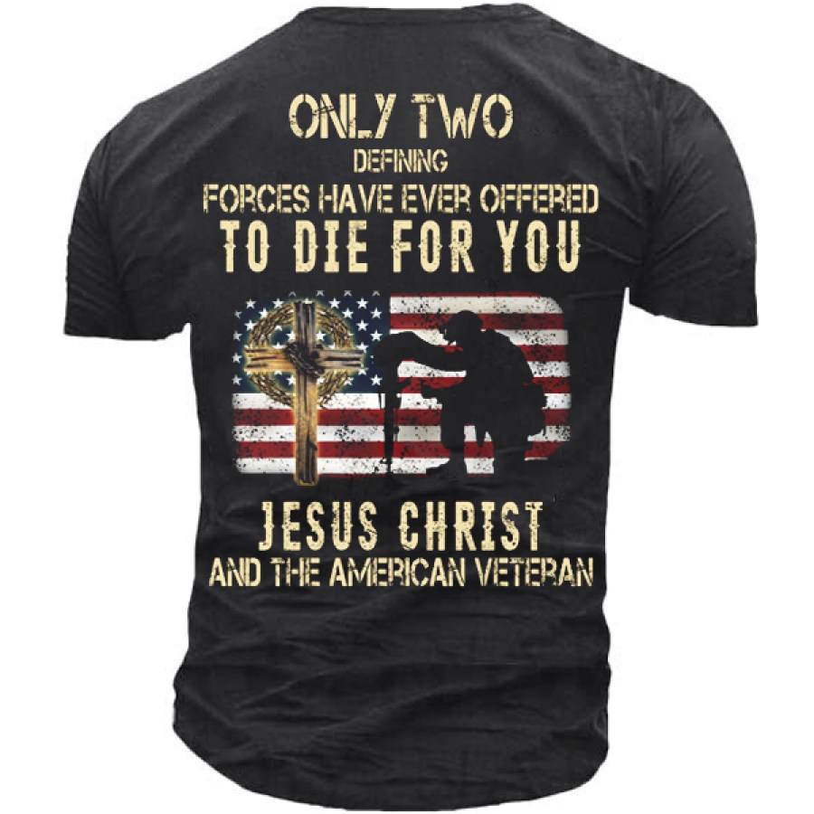 

Jesus Christ And The American Veteran Cotton Short Sleeve T-Shirt