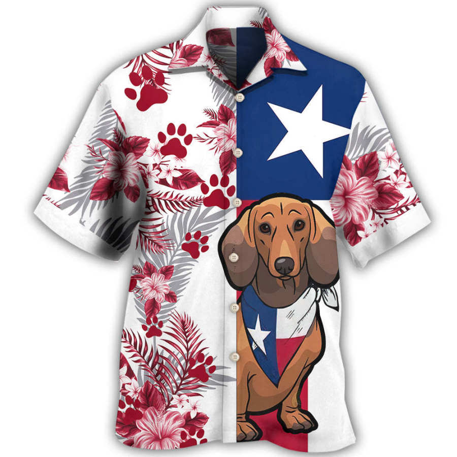 

Men's Dog Flag Short Sleeve Beach Shirt