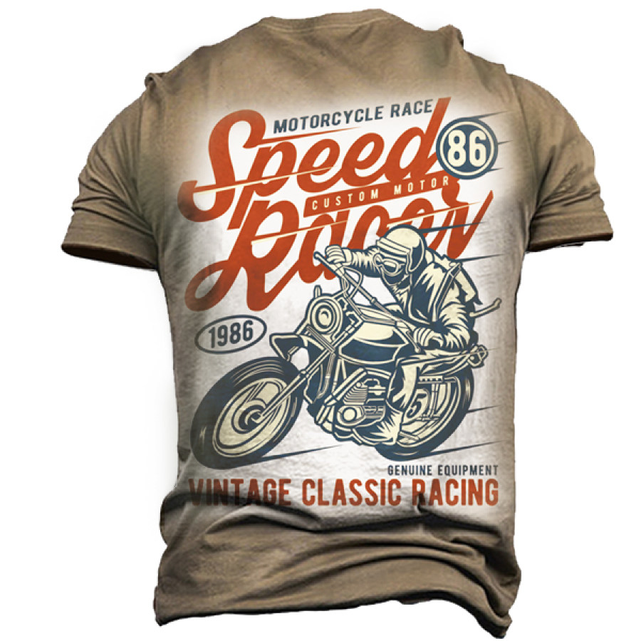 

Classic Race Motorcycle - Camiseta De Manga Corta Para Hombre Estilo Retro Informal