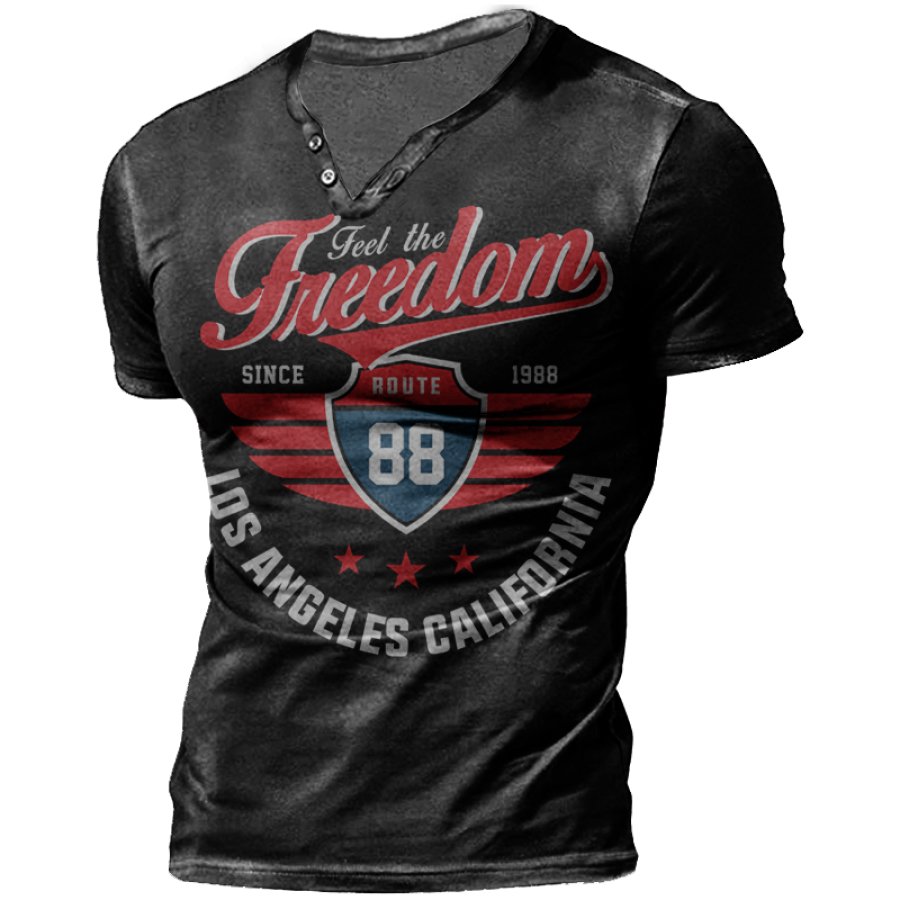

Feel The Freedom Men's Road Trip Print T-Shirt