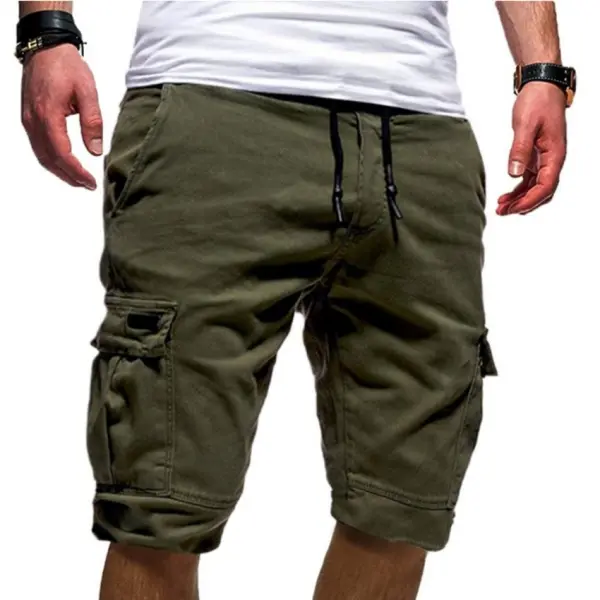 Men's Large Pocket Drawstring Cargo Shorts - Sanhive.com 