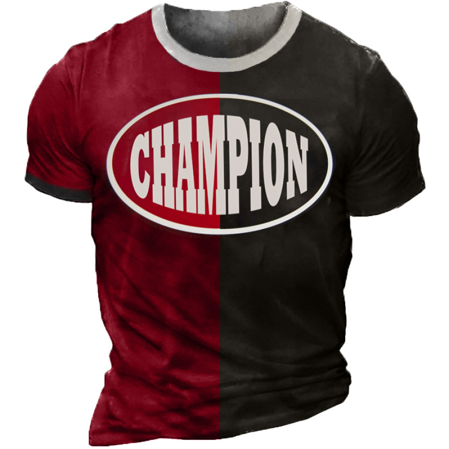 

Men's Vintage Contrast Letter Print T-Shirt